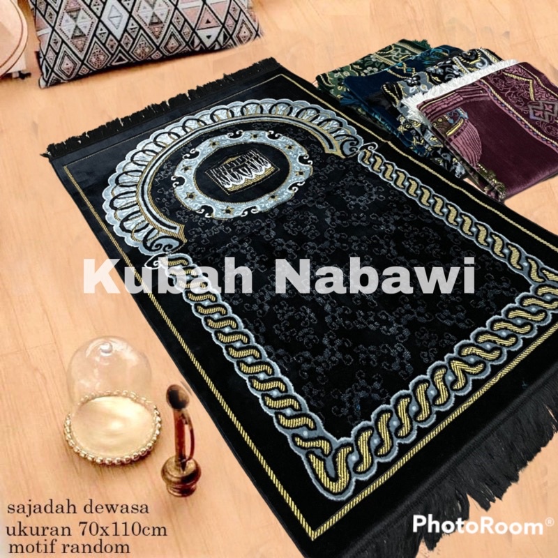 Sajadah Turki Premium Beludru Super Tebal dan Halus  70 x 110 cm |ALIF BESAR| Sajadah Hantaran | Kado Guru