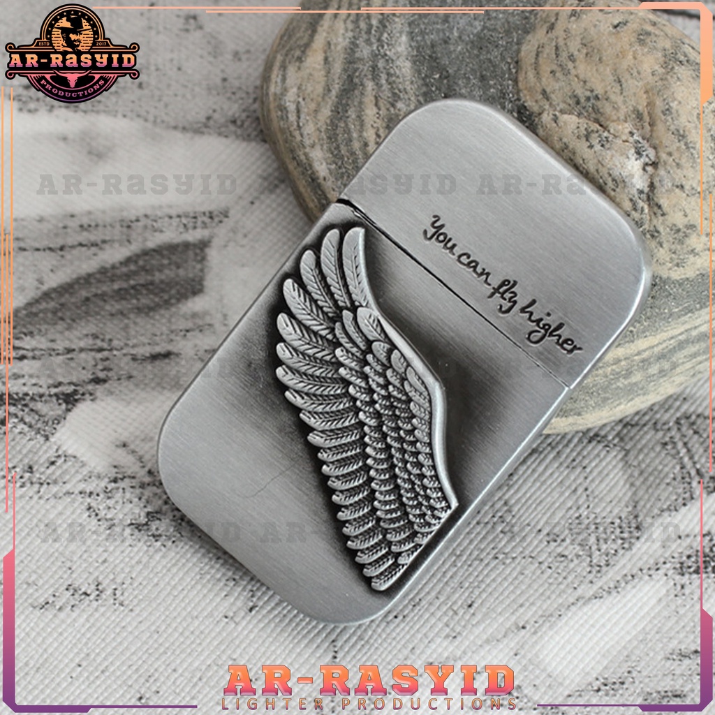 Mancis Antik Korek Api Bara Gas Motif Wing HG-568-6 3892