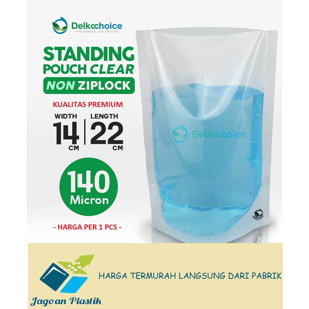 STANDING POUCH NYLON UNTUK CAIRAN/LIQUID NON ZIPLOCK 14 CM X 22 CM