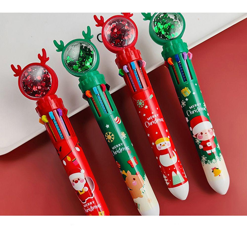 Preva 1pc Pena Ballpoint Natal Kartun Elk Sd Xmas Alat Tulis Cowok