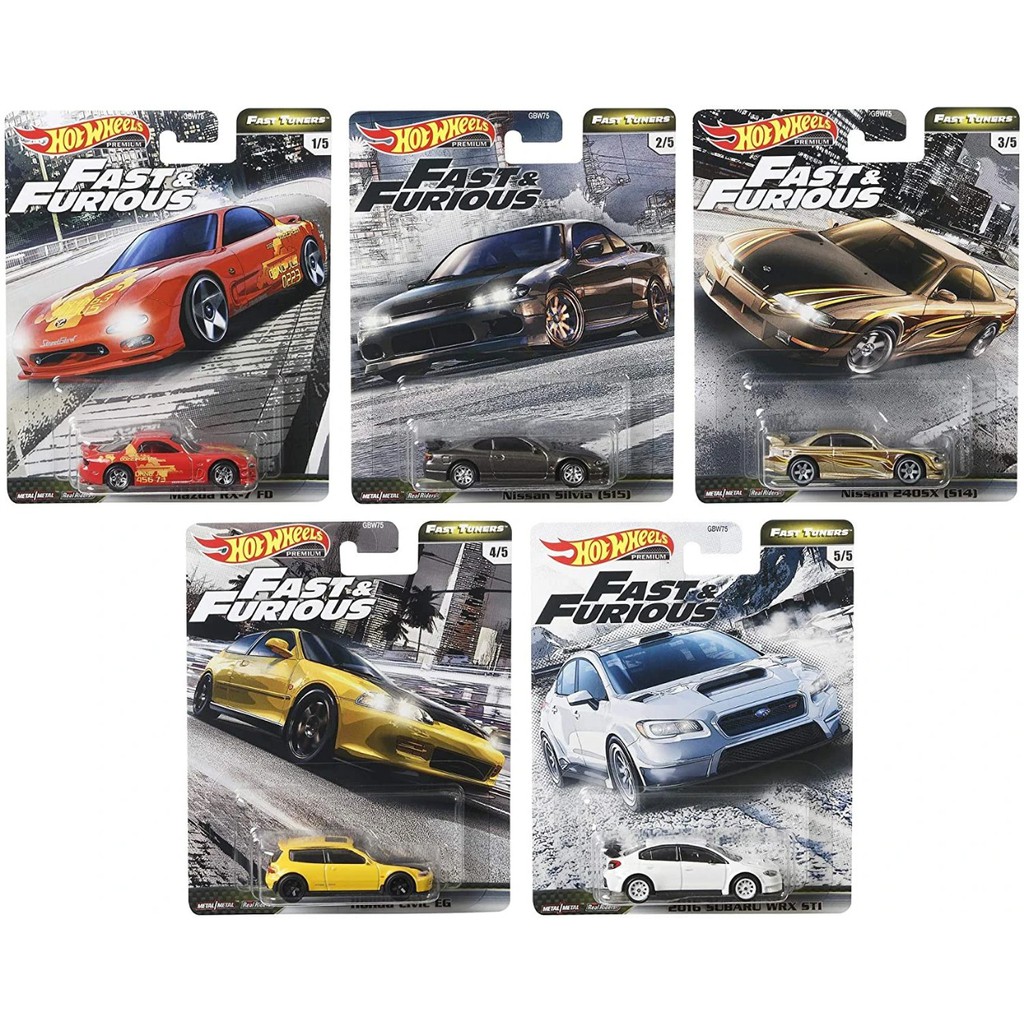 BEST SELLER | Diecast Hot Wheels Fast Furious Tuners SET premium JDM civic eg nissan silvia mazda rx 7 subaru hotwheels