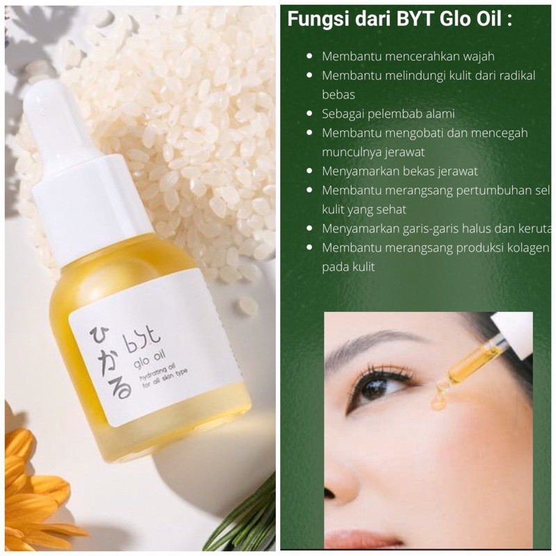 BYT GLO OIL SERUM BYTGLO GLUTATHIONE BYOOTE ORIGINAL BPOM HALAL SUPLEMEN KECANTIKAN PEMUTIH HERBAL