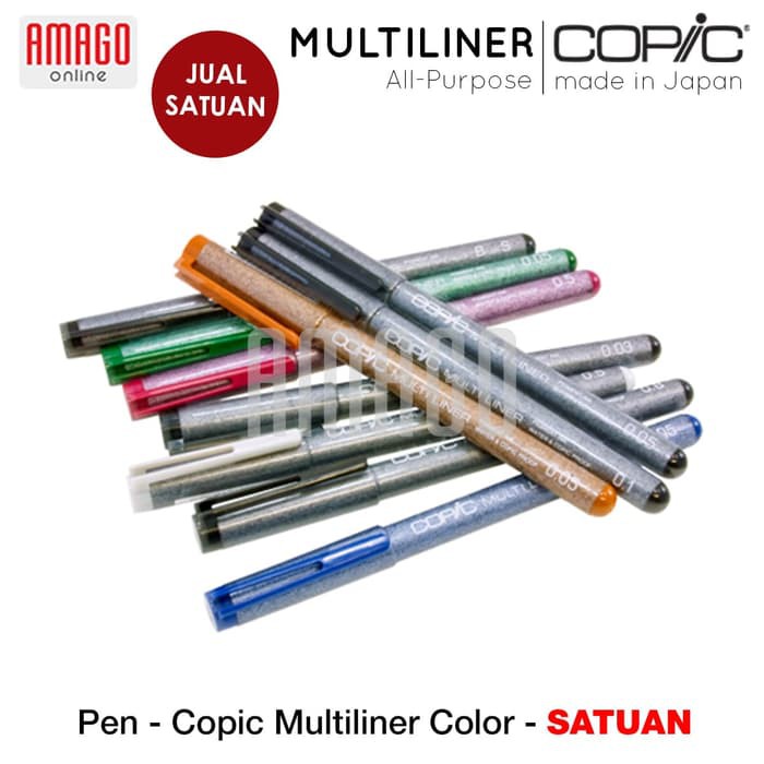 COPIC Multiliner Color - Satuan - Pilih Warna dan Ukuran - CMCG/CMWG/CMBR/CMSP/CMLV/CMCB/CMOV/CMWN/CMPN