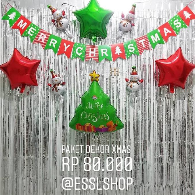 Jual TERBARU - PAKET DEKOR MERRY CHRISTMAS/ HIASAN NATAL/ DEKORASI XMAS - MURAH!!! | Shopee Indonesia