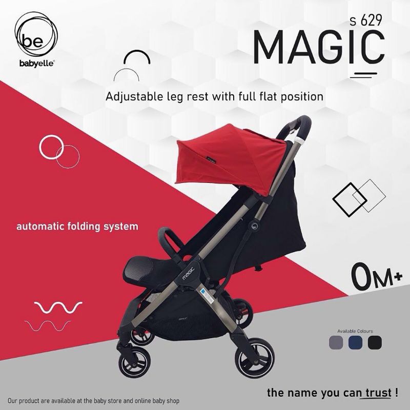 Babyelle Stroller Kereta Dorong Bayi Magic S629 autofold lipat otomatis Makassar