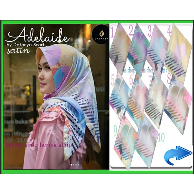 Jilbab Segiempat Adelaide By Dafanya A2/Jilbab Adelaide Satin/Maxmara
