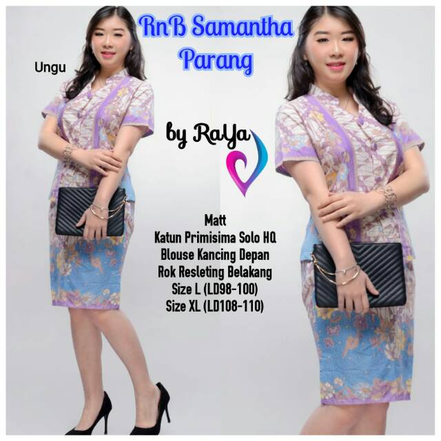 RnB Samantha Parang Ungu rok pendek baju natal seragam batik kondangan modern