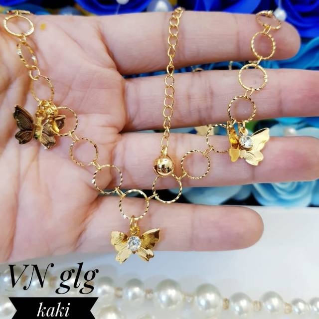 Xuping gelang kaki lapis emas 24k 1537j