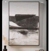 LUKISAN  KANVAS abstrak modern BESAR 120 X 70 cm  hitam putih Tanpa bingkai