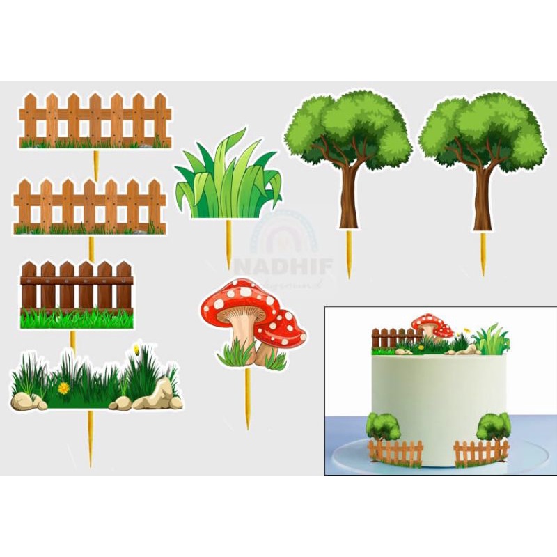 TOPER TUSUK RUMPUT PAGAR/HIASAN KUE TUSUK