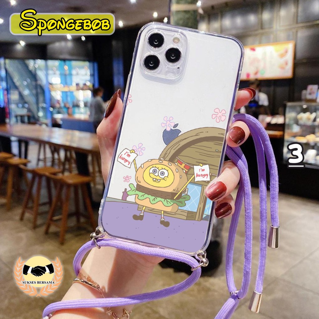 Softcase Slingcase Lanyard Bening SPONGEBOB Samsung A11 M11 A12 A20s A21 A21s A20 A30 M10s BSB3900