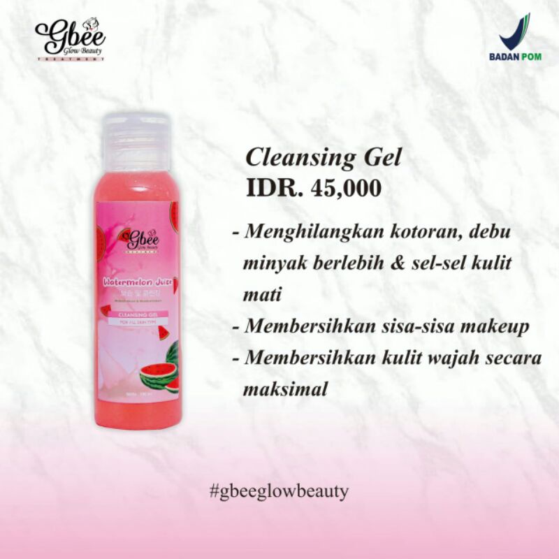 CLEANSING GEL GBEE GLOW BEAUTY ORI BPOM