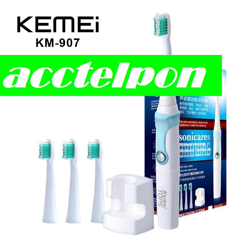 Km-907 Sikat Gigi Ultrasonik Elektrik Whitening Waterprooff reachargeable