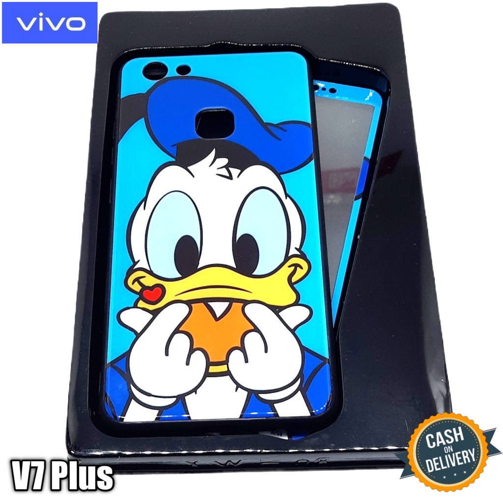 Vivo V7 Plus Silikon Glass Case Motif Lucu