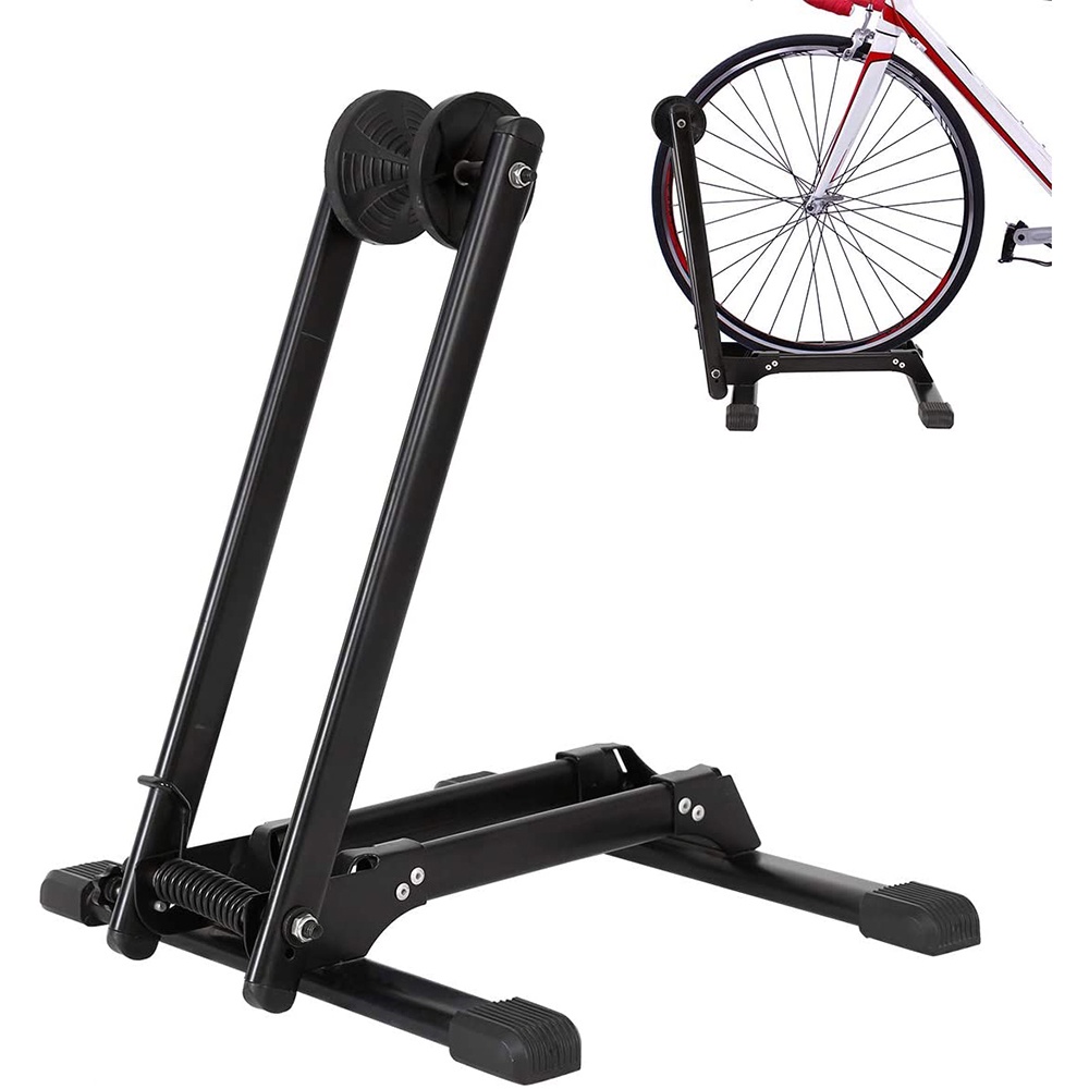 Vorcool Stand Parkir Sepeda Foldable Bicycle Racks Floor Standing Bike Display - L150 - Black