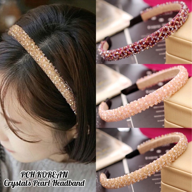 BANDO KOREA AKSEN KRISTAL PREMIUM QUALITY / CRYSTAL HEADBAND fashion wanita