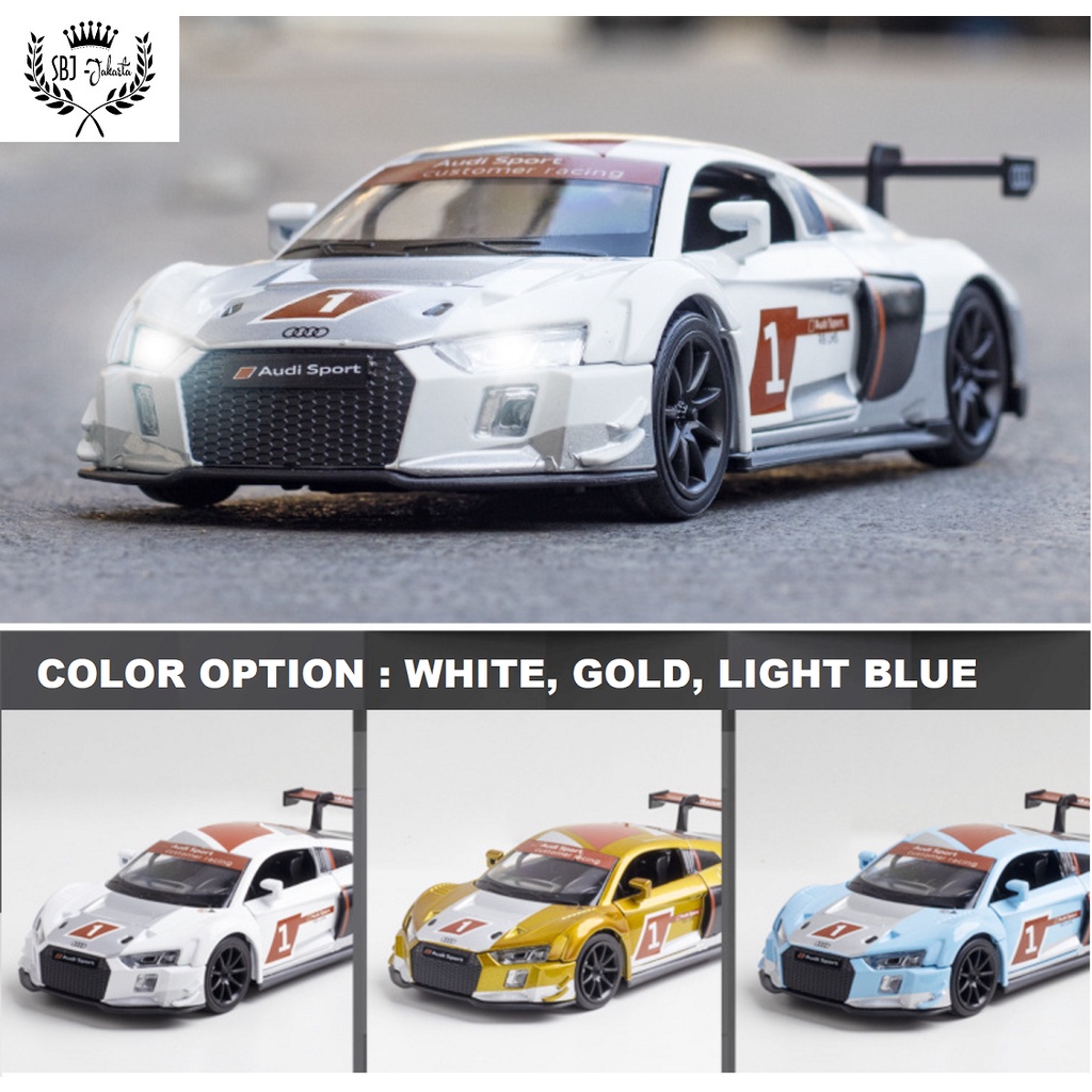 DIECAST Miniatur MOBIL AUDI R8 LMS Racing Skala 1:32 METAL SERIES