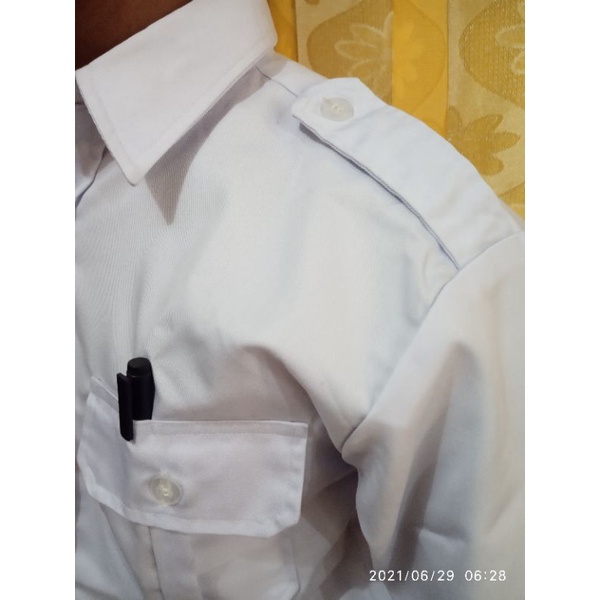 baju dinas pria/Seragam Pns Pria Putih/ Baju Kerja Atasan Pdh Pns Putih/Baju Satpam/Hem Putih Pendek