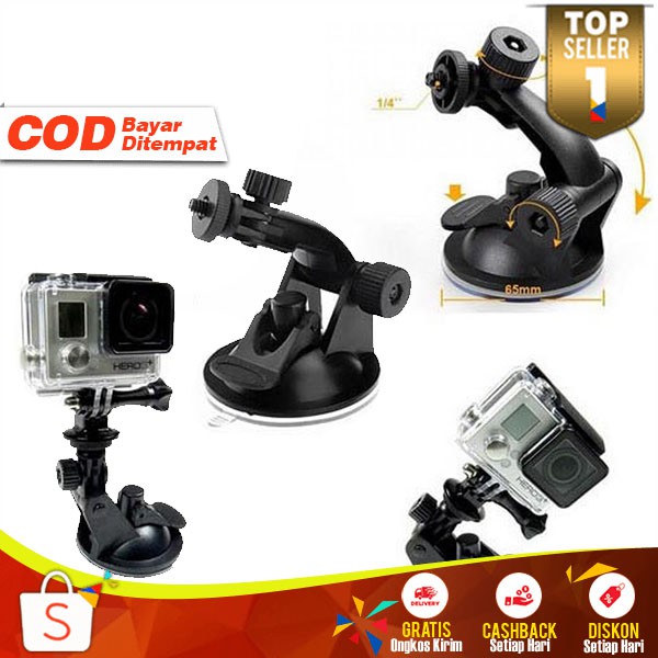 Suction Cup Car DH 03 Holder Mobil Kamera Aksi GoPro Xiaomi Yi Dudukan Camera Action Tdk Mudah Jatuh