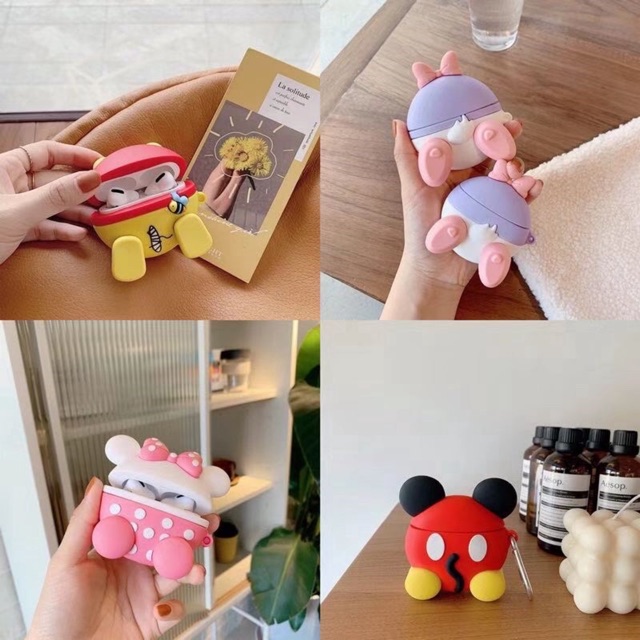 AIRPODS CASE PRO 1/2 Bahan Silikon Bentuk pokemon Disney Airpod mickey pikachu donald