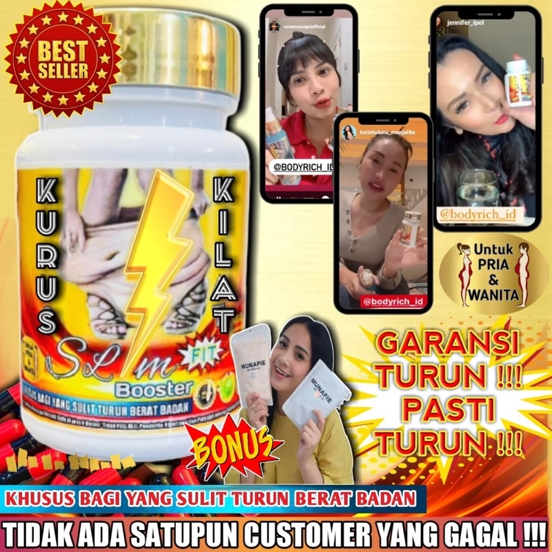 BONUS KORSET ! Obat Diet Pelangsing KURUS KILAT SLIM BOOSTER FIT Penurun Berat Badan Peluntur Lemak Pengecil Perut Buncit Slimming Ampuh Cepat Herbal Alami Original Terbukti no Herballife