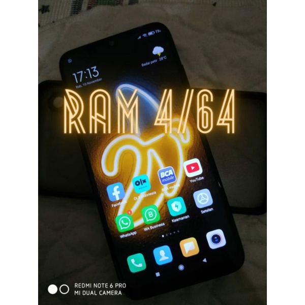 Hp Xiaomi Redmi Note 7 Ram 4/64 Second