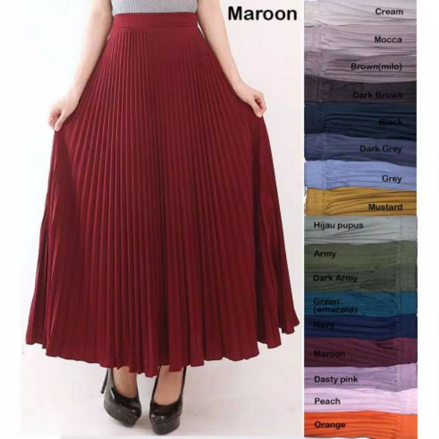 ROK Plisket Bahan Hyget/ ROK PLISKET hyget /Rok wanita