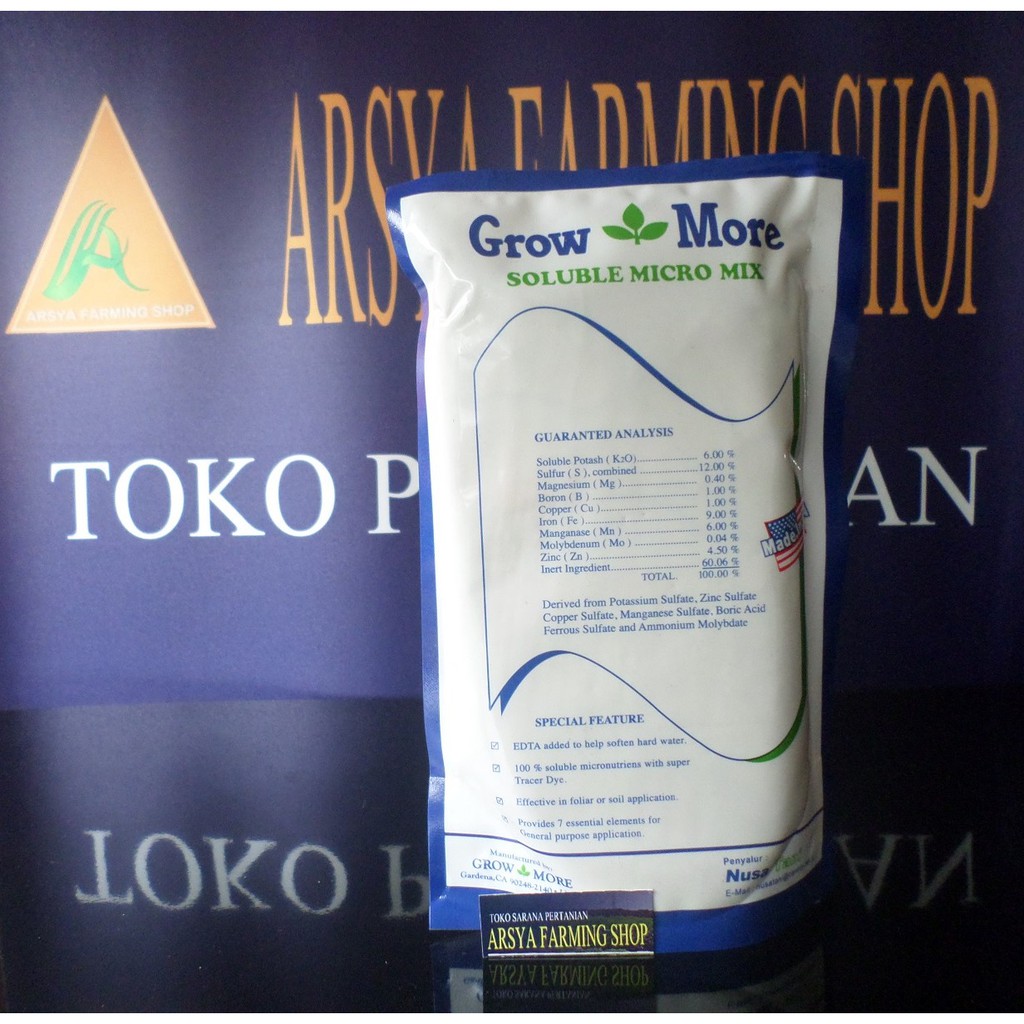 Growmore Soluble Micromix 500 Gram Pupuk Lengkap Unsur Hara Mikro Tanaman