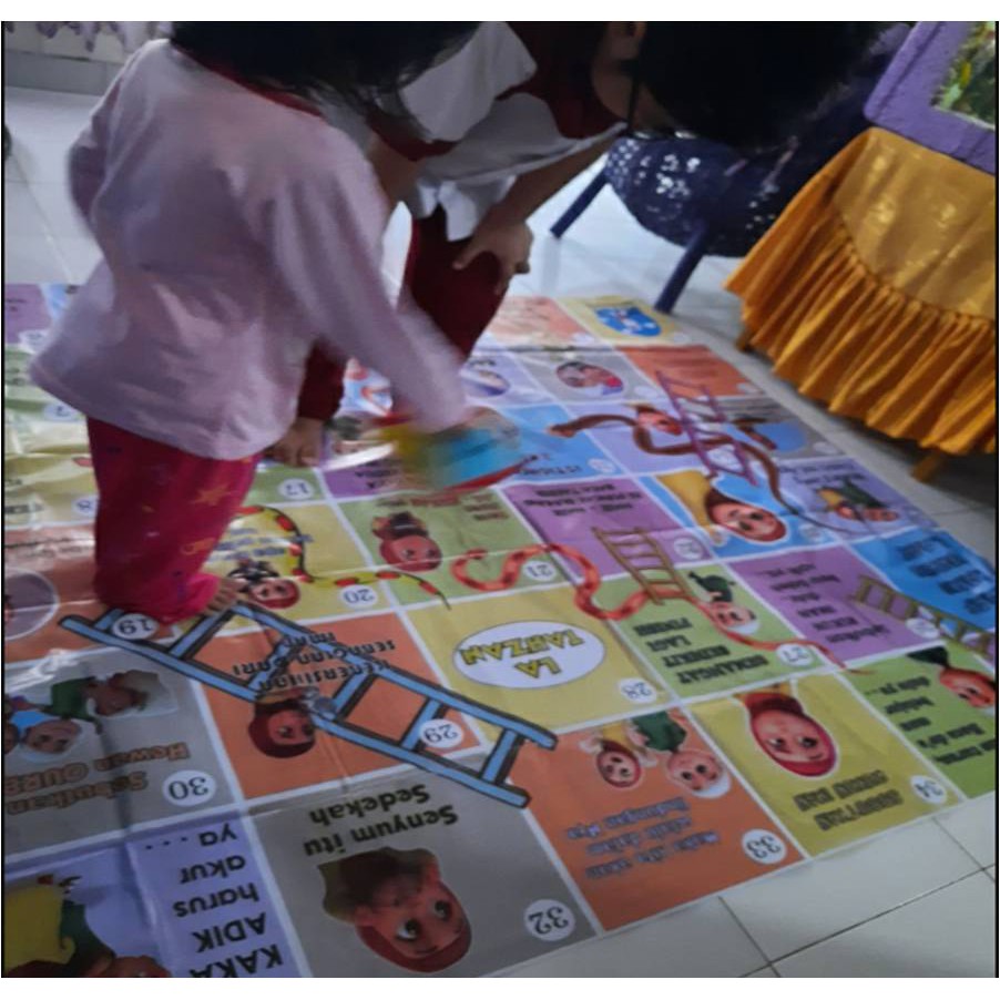 MAINAN EDUKASI ULAR TANGGA RAKSASA JUMBO BANTAL DADU BONEKA DADU KARTU BERMAIN ANAK SHOLEH PAUD TK SD