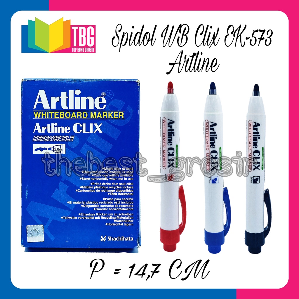 

1 PCS SPIDOL WHITE BOARD CLIX EK-573A ARTLINE / SPIDOL BOARD MARKER CLIX ARTLINE / WHITE BOARD MARKER