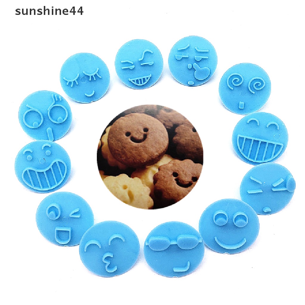 Sunshine 13Pcs Cetakan Adonan Kue Fondant Desain Smiling Face Untuk Dekorasi