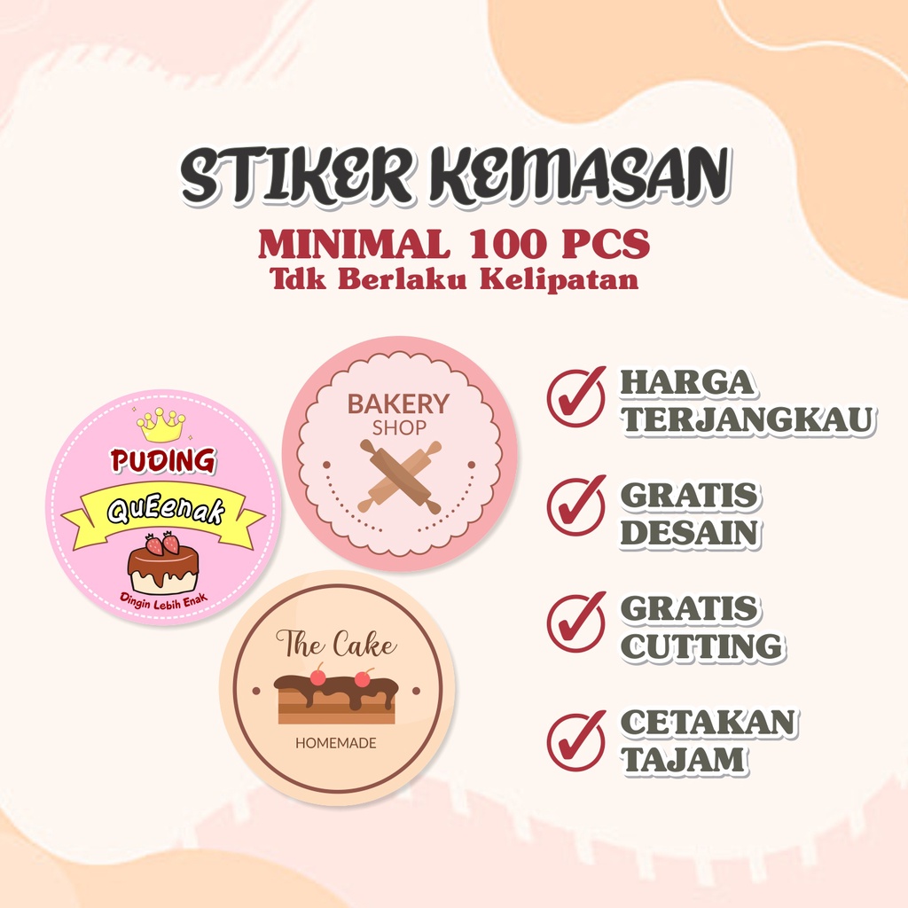 

Stiker Label Kemasan Toples Makanan Custom Murah