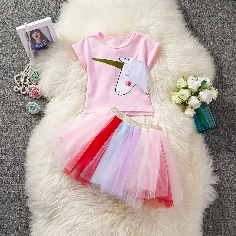 Setelan Anak Perempuan Unicorn - Dress Unicorn Kaos Anak Kuda Pony Princess Rok Tutu  3 4 5 6 Tahun