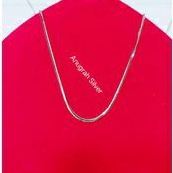 kalung freksi dewasa pria &amp; wanita padat kilau perak asli 925/silver lapisan emas putih murni.