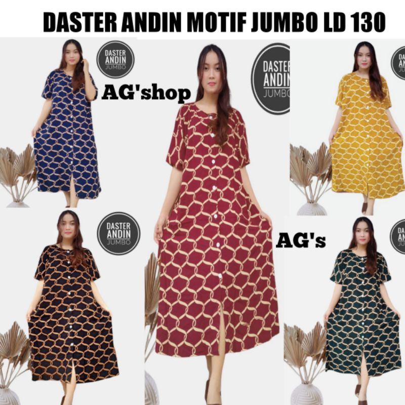 Daster Andin Ikatan Cinta Motif Jumbo - Daster Andin XXXL Motif Terbaru - Daster Andin Motif Ld 130 Kancing Aktif