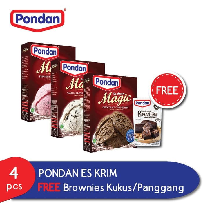 

PONDAN ICE CREAM 3 RASA GRATIS PONDAN BROWNIES OBRAL