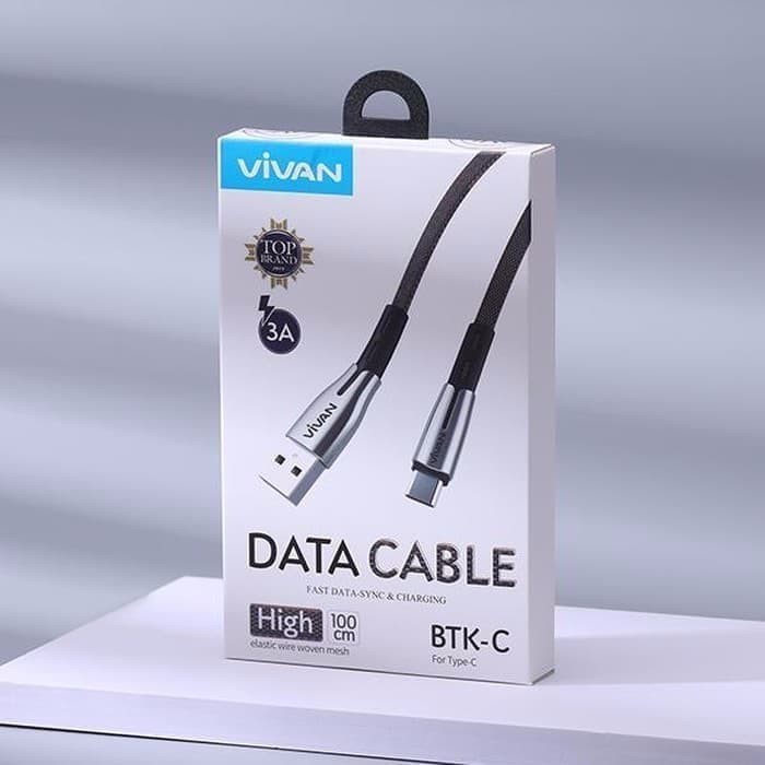 Vivan BTK-C 1M Data Cable Type-C 3A Fast Data Fast Charging Kabel Data