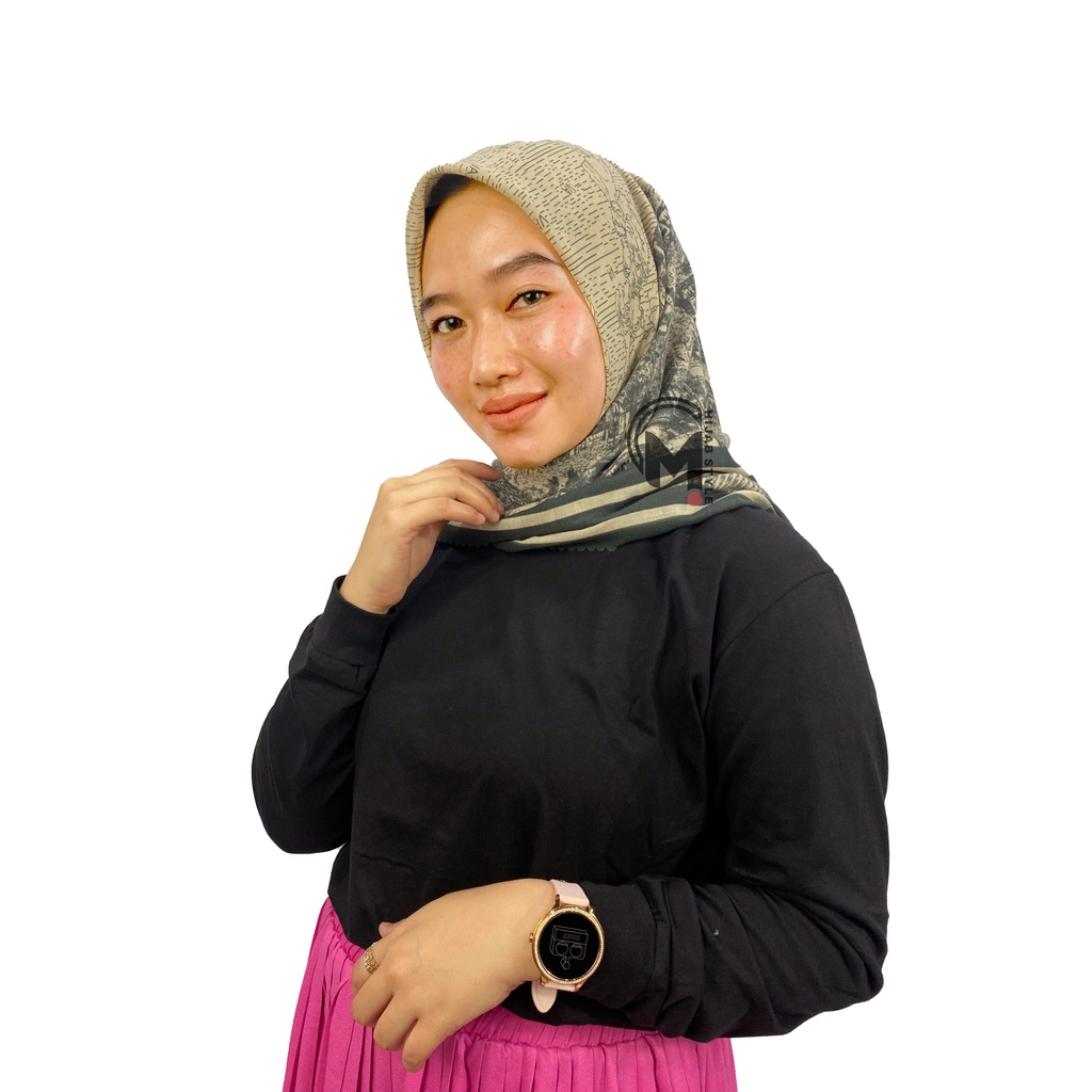 Mecca Hijab Voal Segi Empat Motip View Lasercut Printing Premium II Hijab Voal Motif II Kerudung Segi Empat Motif