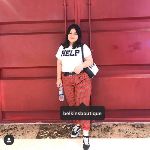 Basic plaid  BIG  SIZE  tartan  celana  tartan  besar celana  