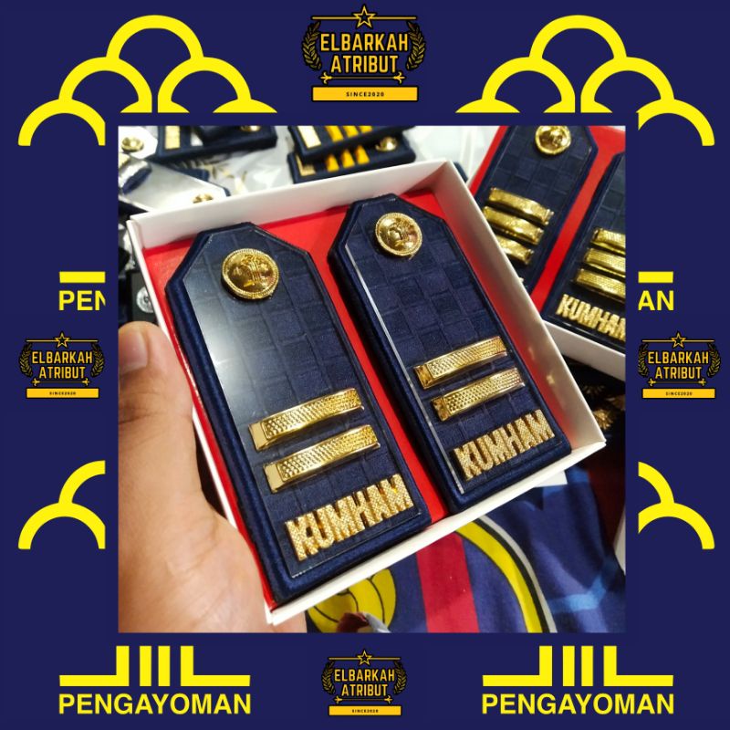 PANGKAT KUMHAM PDU 3A 3B 3C AKRILIK BORDIR TERBARU WARNA ABU MOTIF TIMBUL pangkat pdu kumham terbaru warna abu