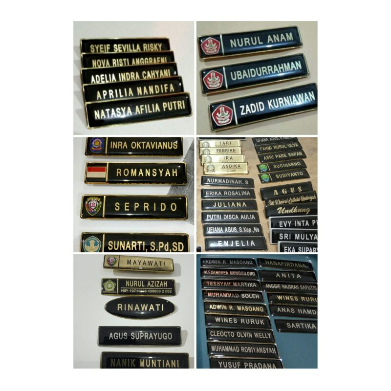 [PENITI] Name Tag Nama Dada Fiber/Resin Kuningan Murah | Bisa Custom