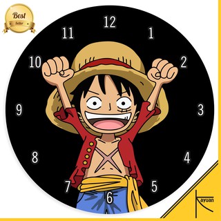  Jam  Dinding  One Piece Anime Karakter  Luffi Mugiwara Kayu  