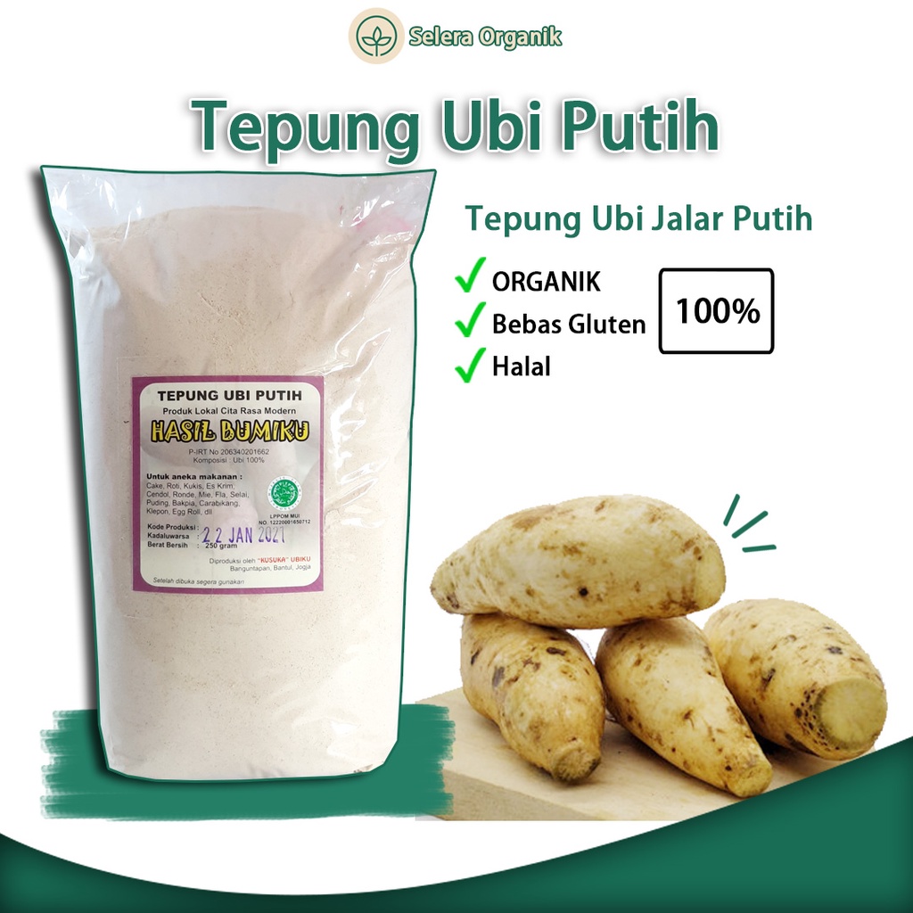 

Tepung Ubi Umbi Putih (1kg) Organik Gluten Free Umbi Jalar Telo Organik Gluten Free | Selera Organik Jogja