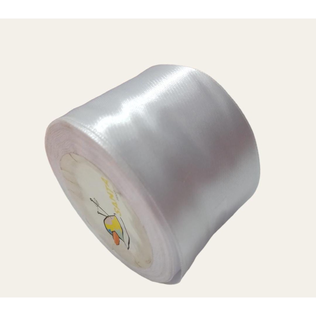 

Pita Satin Putih Ukuran 2 inch / 5cm Per Roll