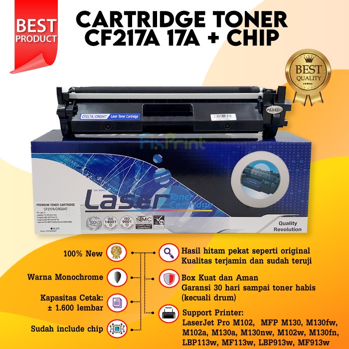 s Cartridge Tinta Toner HP 17A CF217A Printer Pro M102 M102a M130fw M102w M130a M130nw M103fn M130fn