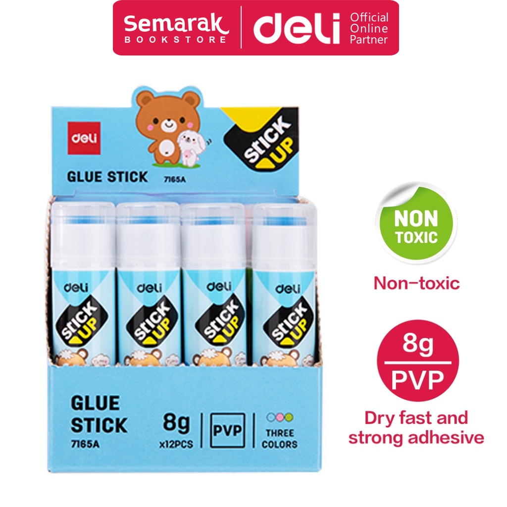 Jual Deli 7165a Glue Stick Lem Stik Berwarna Tanpa Racun 8 Gram Blue Green Pink Shopee 