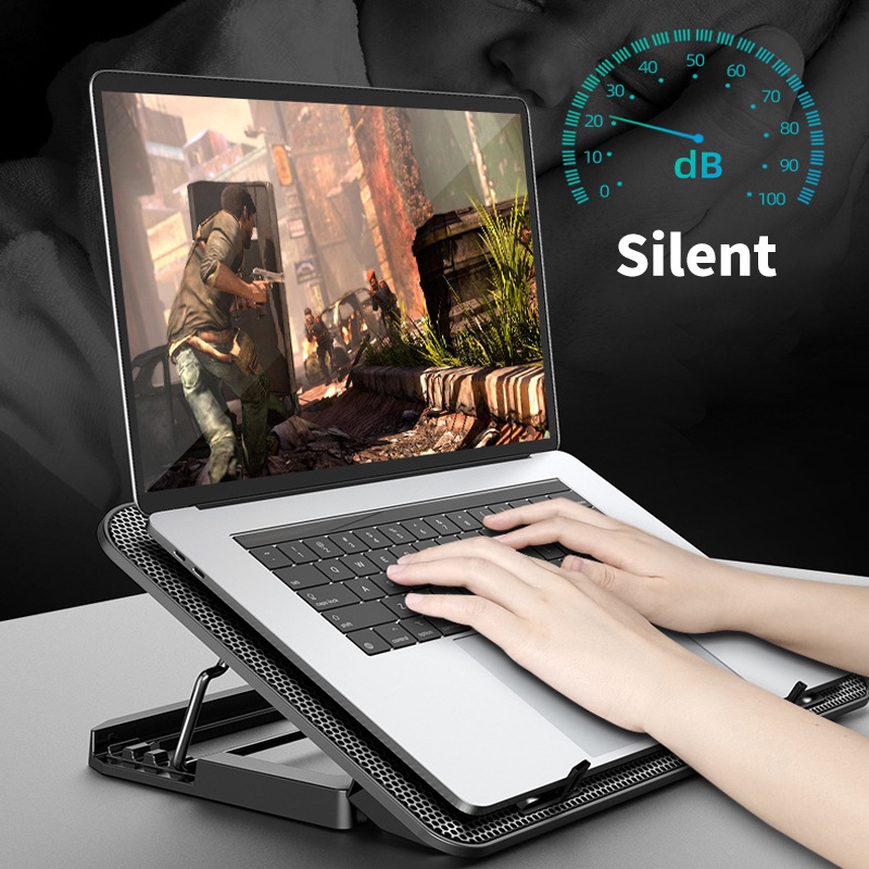 SH8 Cooling Pad Laptop Kipas Fan Pendingin Laptop Portable 6 Fan LED Silent Noise ICE COOREL Cooling Pad Laptop 6 Fan K6