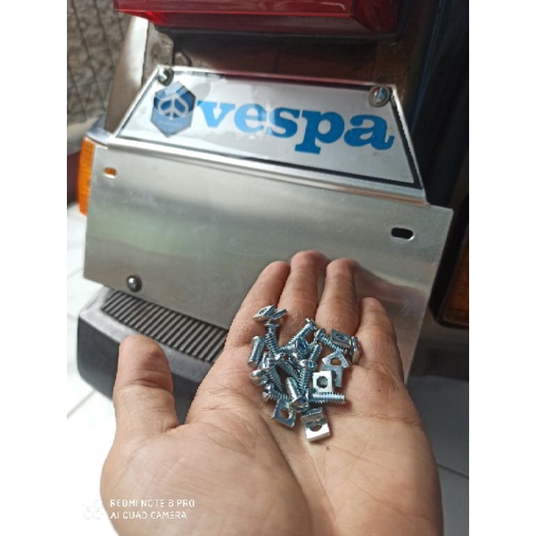 mur baut min vespa untuk plat nomer belakang