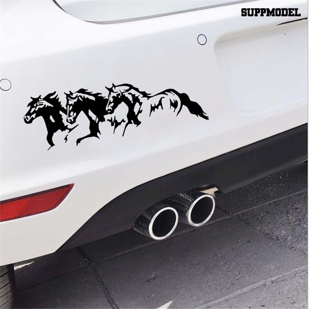 Stiker Reflektif Motif Kuda Berlari Bahan PET Untuk Dekorasi Mobil