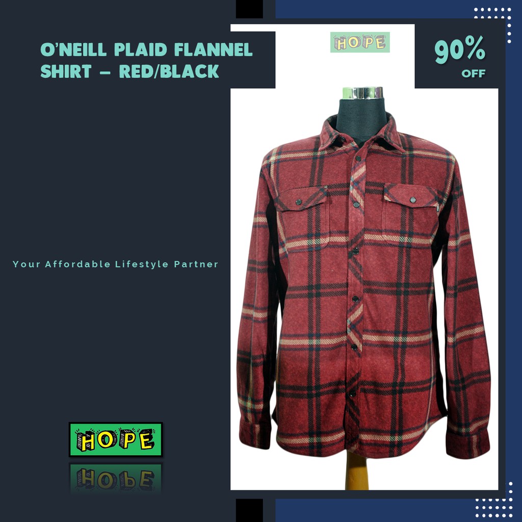 Original BNWOT O'Neill Plaid Flannel Shirt - Red/Black